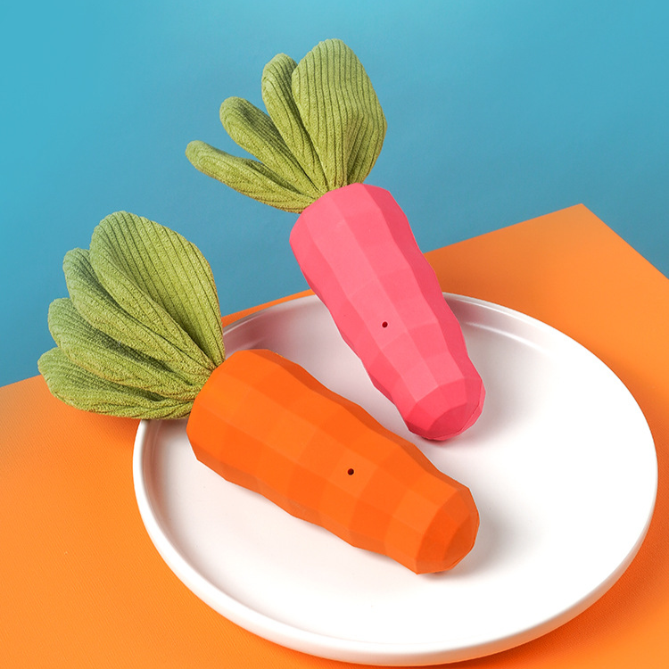 Dog Carrot Crinkle Paper Squeaker Rubber Toys