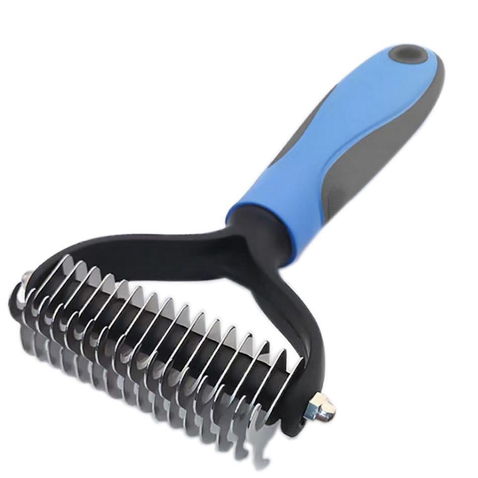 Pet Hair Brush for Dogs and Cats, Self-Cleaning Slicker Brush with One ...