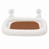 Bolster Window Cat Hammock with Rattan Mat, Suction Cup Cat Bed for Windows