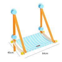 Suction Cup Window Cat Hammock, Space-Saving Hanging Cat Bed with Wood Frame