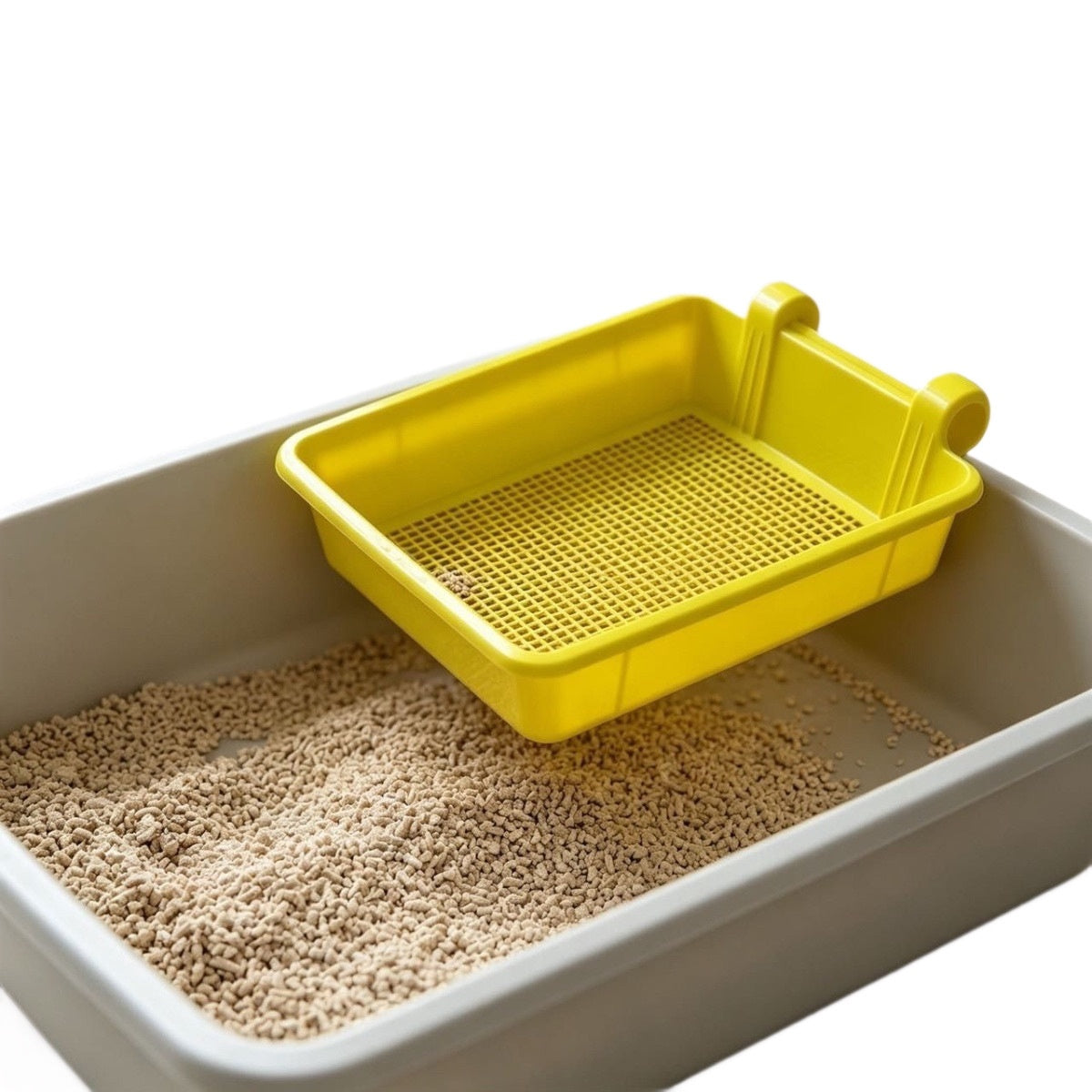 Hanging Cat Litter Sifter Tray, Fine Mesh Litter Sieve Basket with Scoop