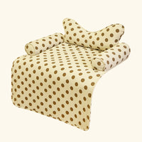 Polka Dot Pet Sofa Bed Mat with Bolsters, Non-Slip Couch Cover Cat Bed