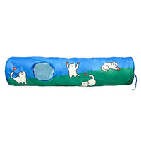 Cartoon Crinkle Cat Tunnel, Collapsible Peek-Hole Play Tube for Indoor Cats