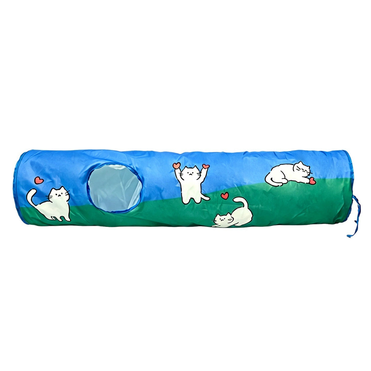Cartoon Crinkle Cat Tunnel, Collapsible Peek-Hole Play Tube for Indoor Cats