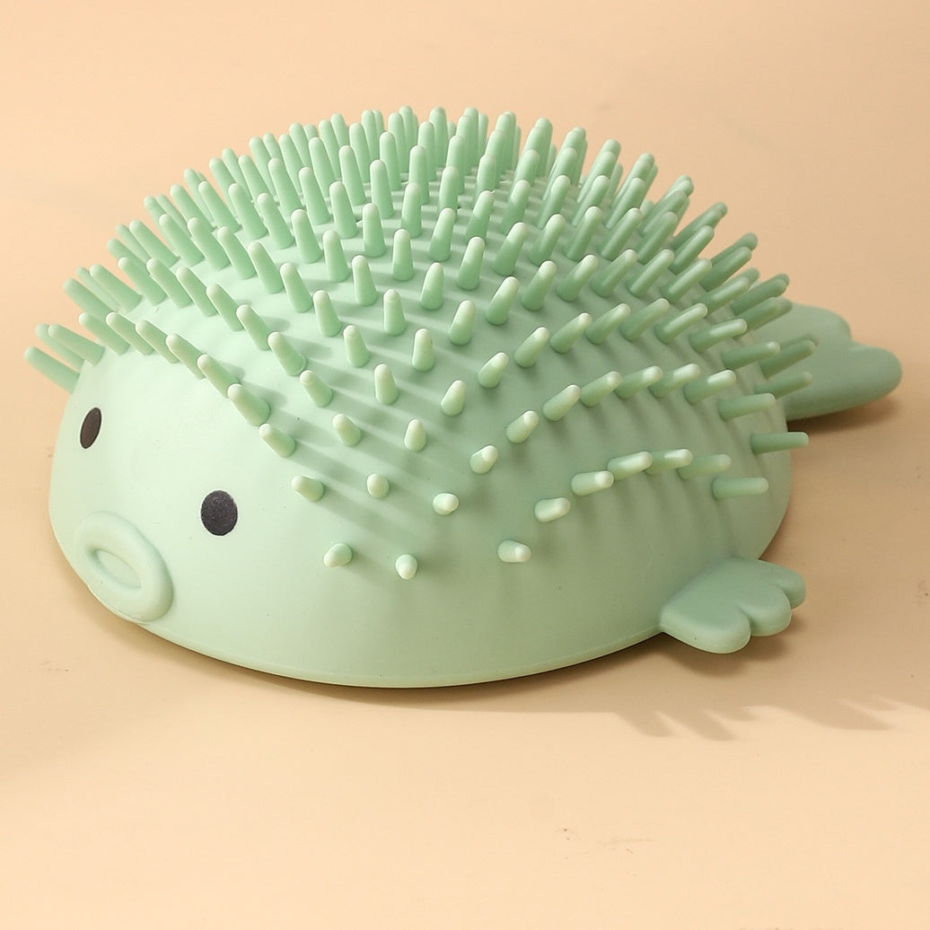 Pufferfish Cat Self Groomer - Wall Corner Massage Brush with Catnip