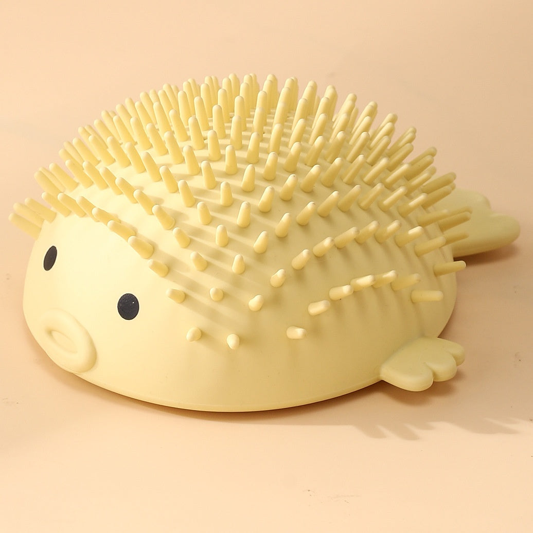 Pufferfish Cat Self Groomer - Wall Corner Massage Brush with Catnip