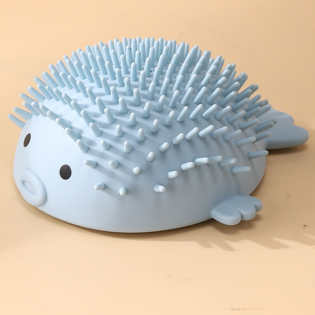 Pufferfish Cat Self Groomer - Wall Corner Massage Brush with Catnip