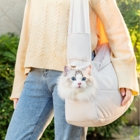 Quilted Pet Carrier Bag Travel Tote Shoulder Bag for Cats