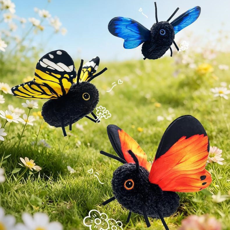 Interactive Flutter Butterfly Cat Toy Automatic Realistic Insect Teaser