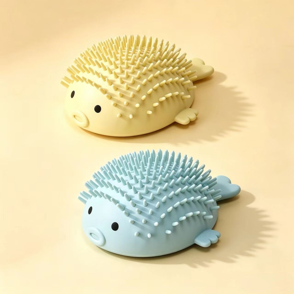 Pufferfish Cat Self Groomer - Wall Corner Massage Brush with Catnip