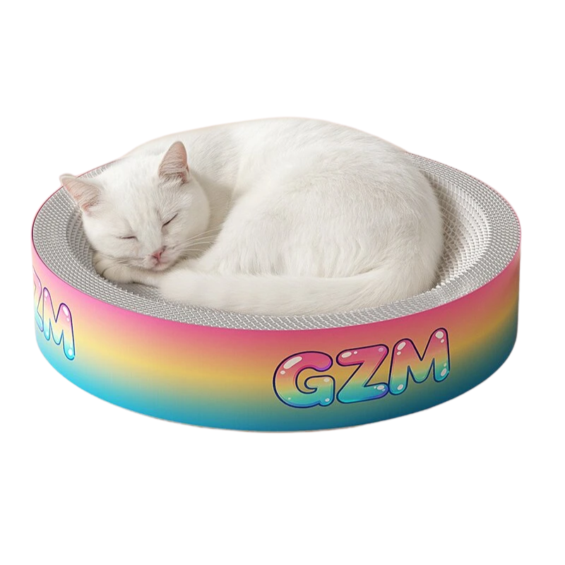 Round Cat Scratcher Board Bed