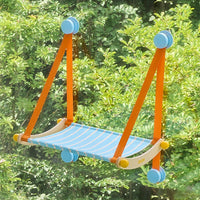 Suction Cup Window Cat Hammock, Space-Saving Hanging Cat Bed with Wood Frame