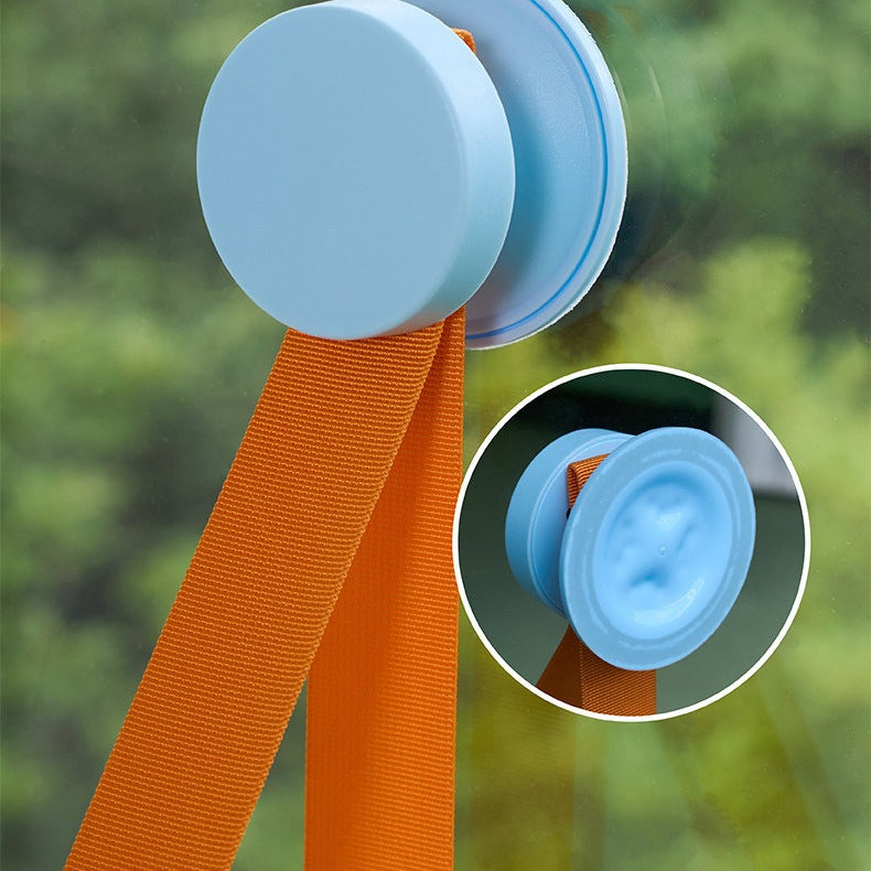 Suction Cup Window Cat Hammock, Space-Saving Hanging Cat Bed with Wood Frame