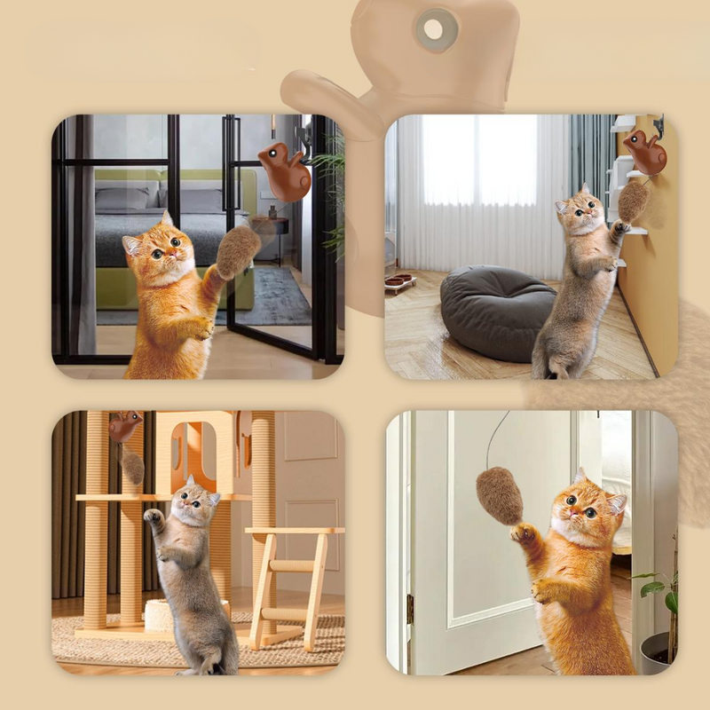 Interactive Hanging Squirrel Cat Teaser Toys