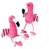 Piepende pluche hondenspeelgoed flamingo