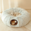 Letto a tunnel per gatti pieghevole con tappetino centrale