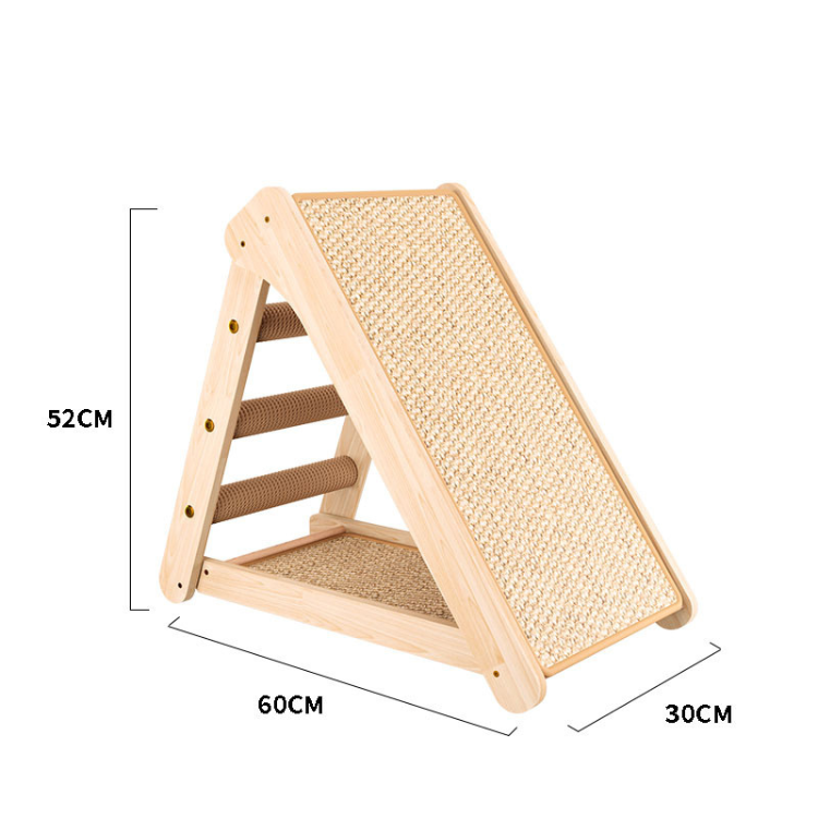 Cat Scratching Post Wood Climbing Frame Sisal Mat