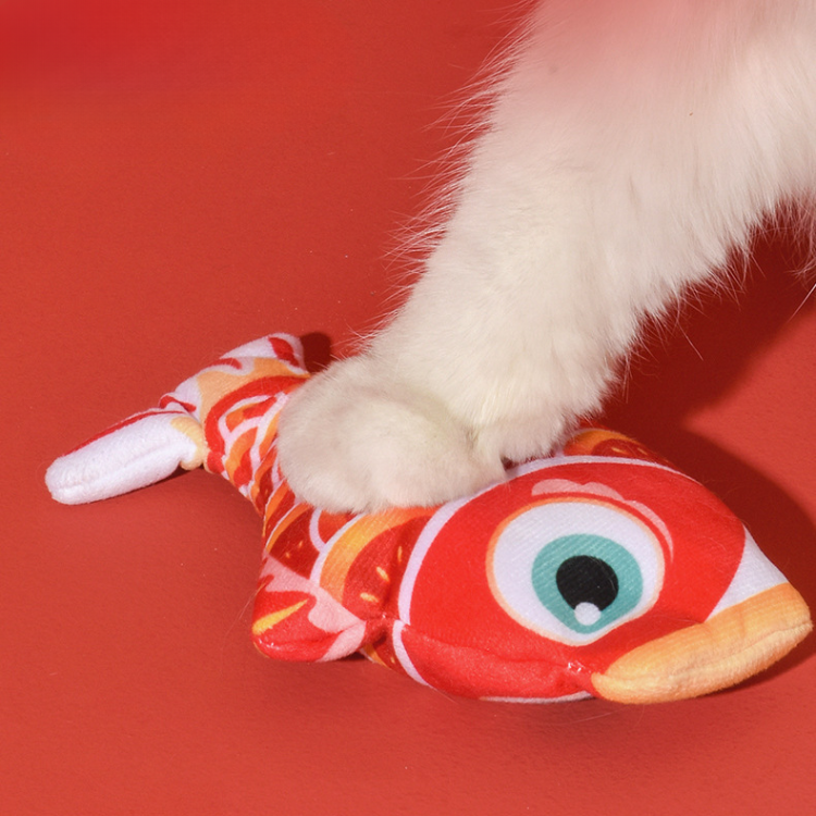 Brinquedo eletrônico interativo para gatos com peixes flutuantes