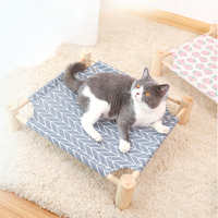 Lit hamac pour chat, lits surélevés en bois