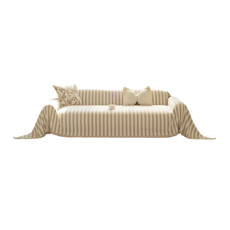 Cat Scratch Resistant Stripe Sofa Cover Protective Slipcover for Couch