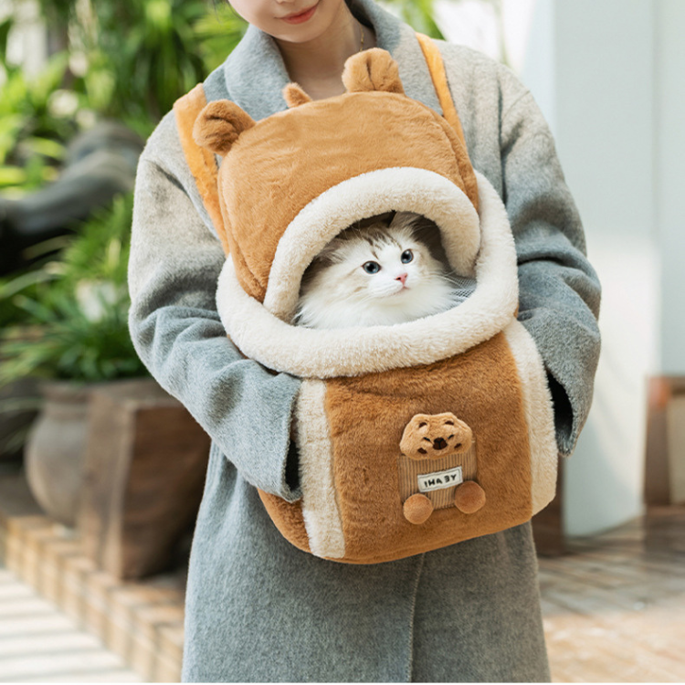 Winter Warm Pocket Backpack Cats Travel Carrier