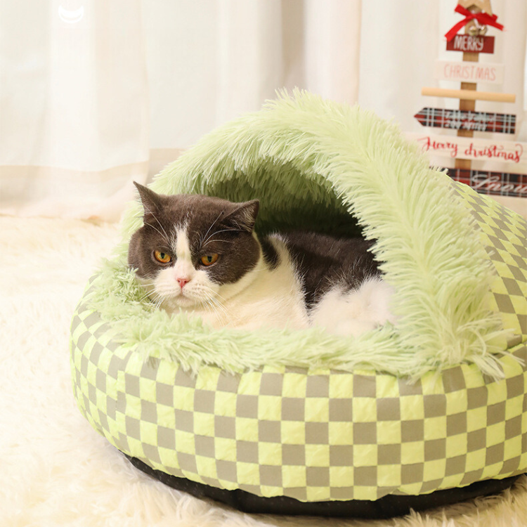 Winter Warm Pet Semi-Enclosed Cat  Bed