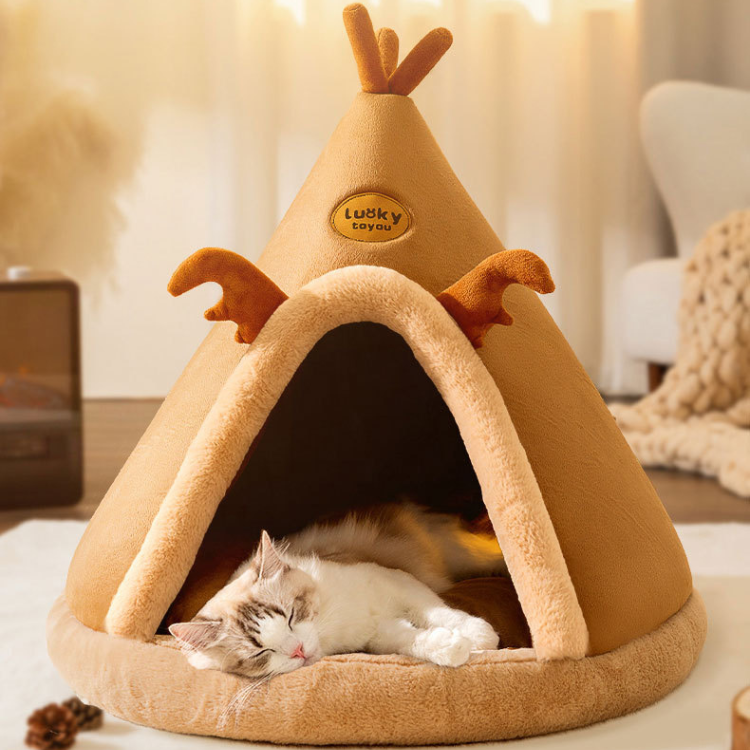 Cozy Warm Tent Cat Bed Winter Dog House