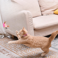Coleira de penas de gato brinca brinquedo interativo para gatinhos