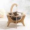 Transparent Cat Bed with Natural Sisal Ball