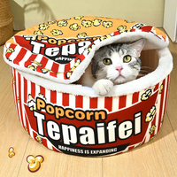 Popcorn Winter Covered Cat Bed Pet House