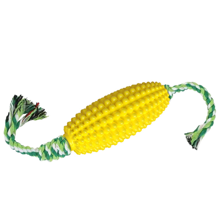 Juguetes para masticar maíz para mascotas con cuerda