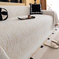 Boho Minimalist Ribbed Couch Sofa Protector Cover