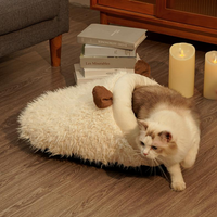 Faux Fur Cozt Cave Covered Cat Bed