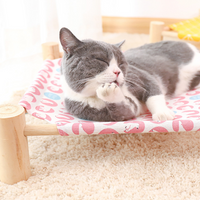 Lit hamac pour chat, lits surélevés en bois