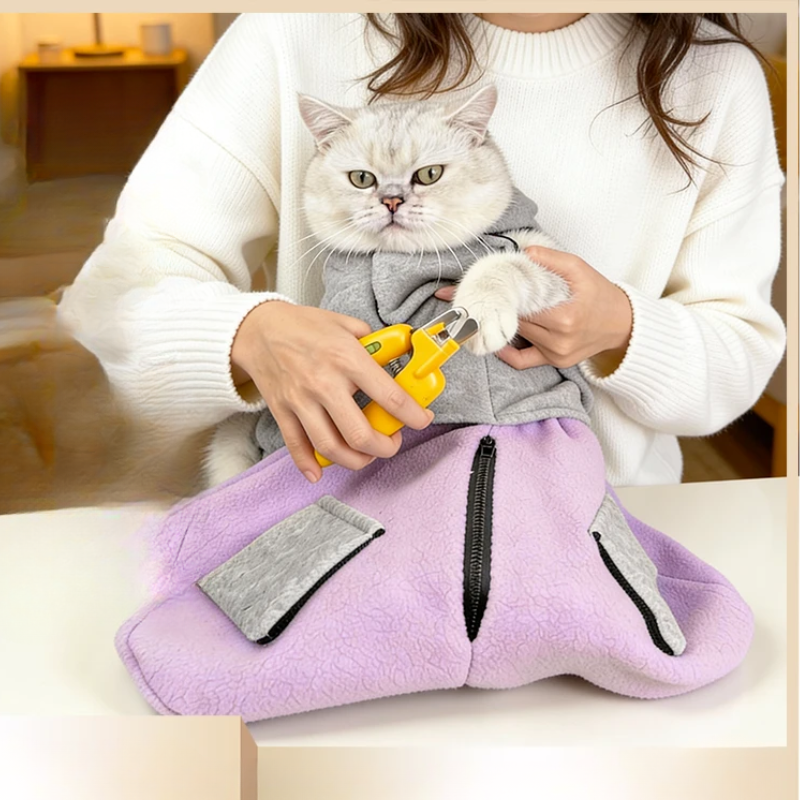 Pet Cat Restraint Wrap Nail Trimming Grooming Anti-scratch Cloth Bag