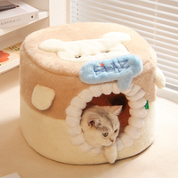 Warm Cave Covered Cat Bed