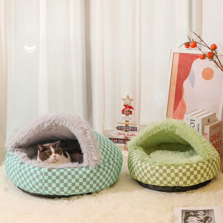 Winter Warm Pet Semi-Enclosed Cat  Bed