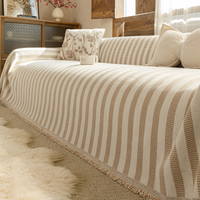 Cat Scratch Resistant Stripe Sofa Cover Protective Slipcover for Couch