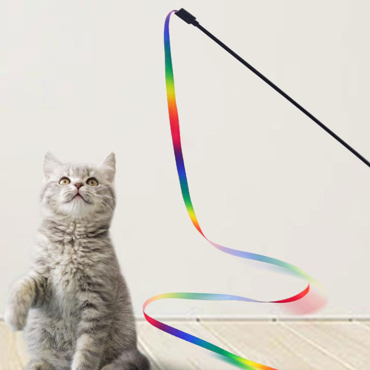 Brinquedo de Estimulação para Gatos com Fita Arco-Íris