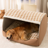 Houndstooth Covered Cat Dog Bed