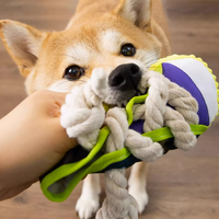 Zapatillas de cuerda de algodón para mascotas, juguetes chirriantes para masticar perros