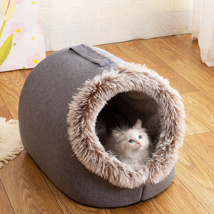 Cat House Winter Warm Closed Dog House Bed