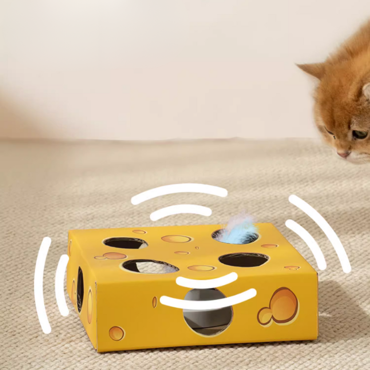 Caixa de queijo inteligente elétrica para gatos Whac-a-mole