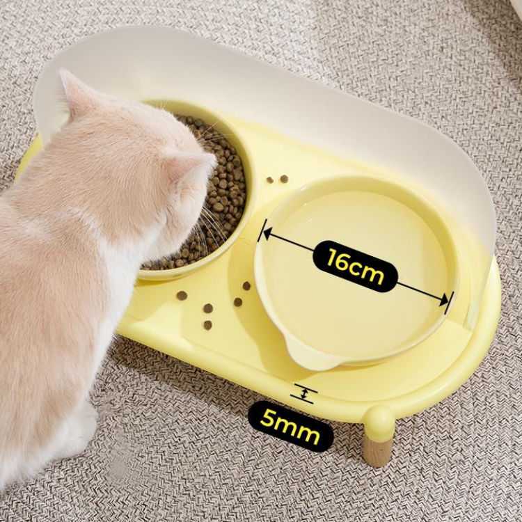 Verhoogde anti-spat keramische kattenbak Eettafel voor huisdieren Waterbak