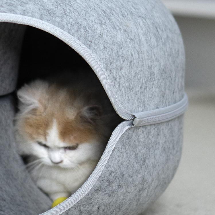 Filz Katze Donut Tunnel Bett