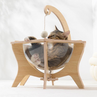 Transparent Cat Bed with Natural Sisal Ball