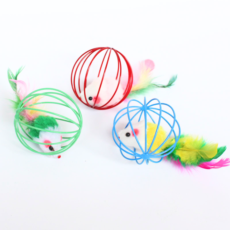 Cats Mouse Feather Ball Toys