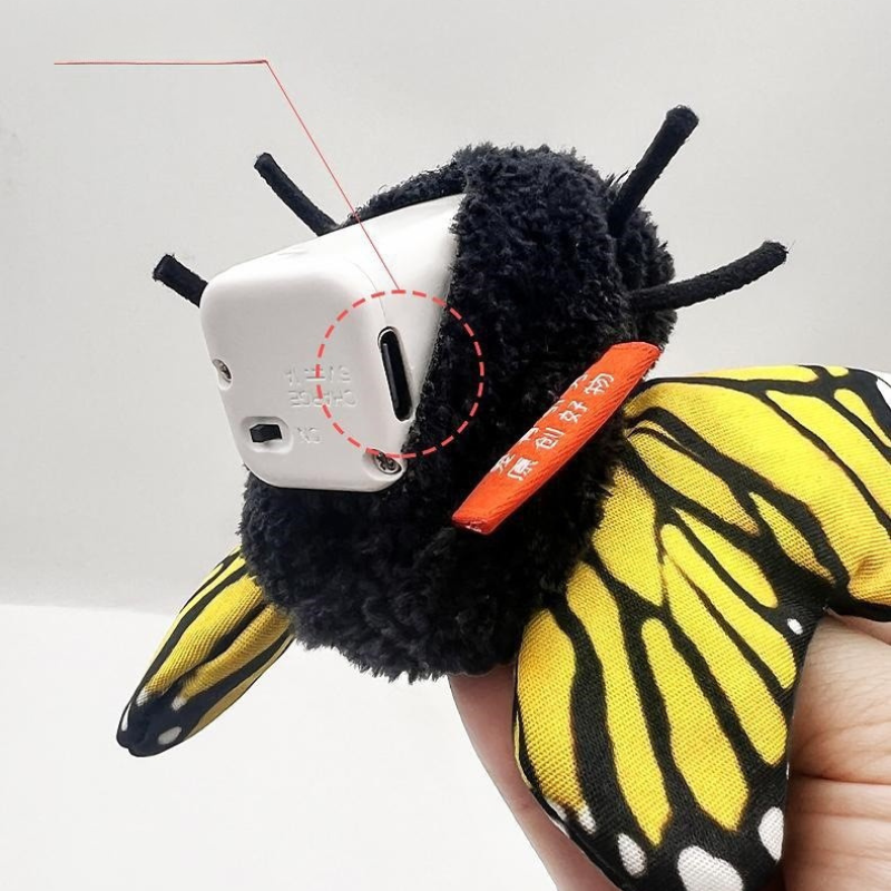 Interactive Flutter Butterfly Cat Toy Automatic Realistic Insect Teaser