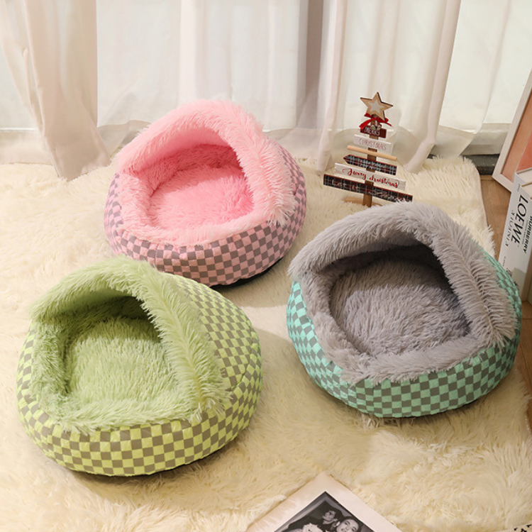 Winter Warm Pet Semi-Enclosed Cat  Bed