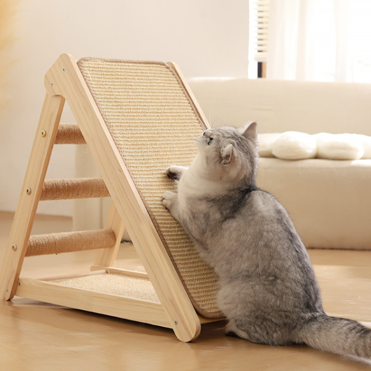 Cat Scratching Post Wood Climbing Frame Sisal Mat